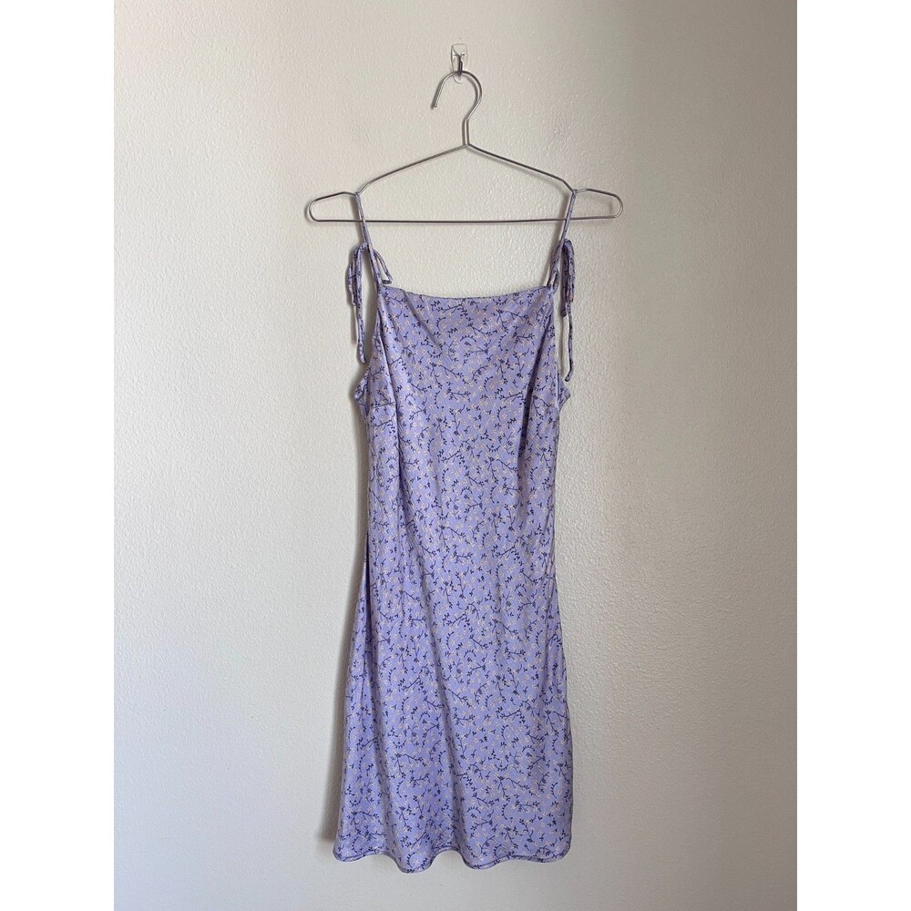 Zara Floral Satin Slip Dress in Purple Size SMALL